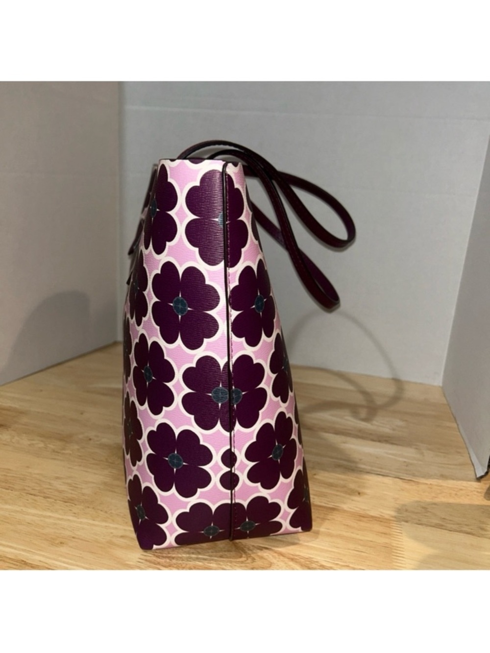 Floral Print Purple Tote Bag - Picture 5 of 15